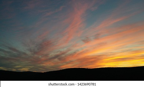 A Summer Sunset By The Delaware River In Barryville, New York