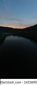 A Summer Sunset By The Delaware River In Barryville, New York