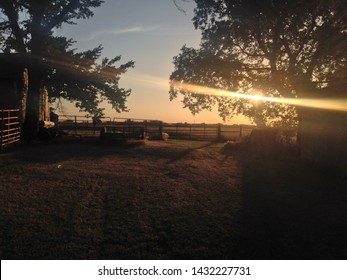 Summer Sunset In The Country On An Oklahoma Farm