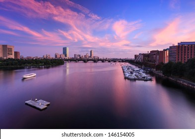 Summer Sunset over the Boston Back Bay Skyline