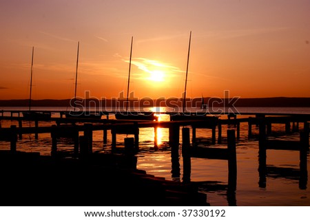 Similar – Sonnenuntergang im Hafen von Schlüttsiel