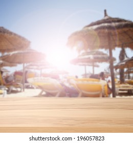 Summer Table And Beach 