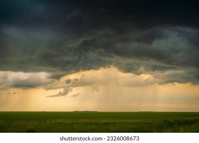Summer thunder storm over the prairies.