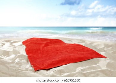 Summer Time And Towel On Beach 