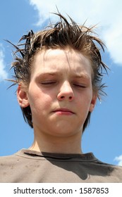 Summer tiredness - portrait of a boy