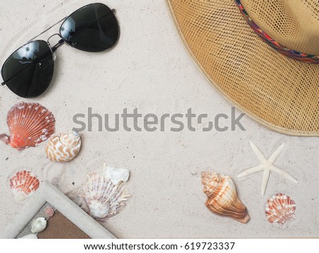 Similar – Image, Stock Photo Summer Fashion girl clothes set for the beach