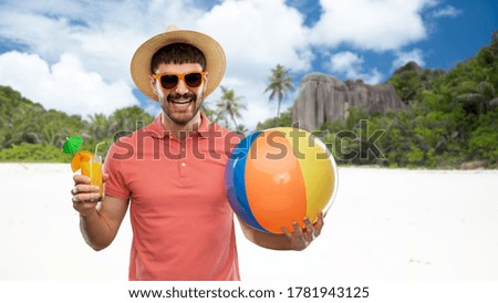 Similar – Summer holidays, man with snorkel and volley ball.