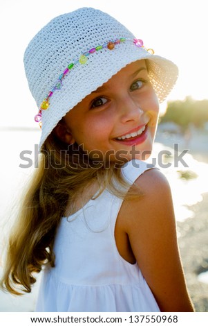 Similar – happy child girl playing at home in cozy weekend morning