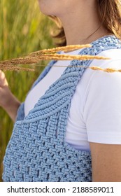 Summer Vest. Natural. Macrame Cardigan. Knitted Clothes