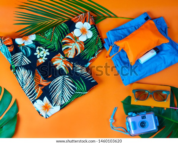 Summer Vibes Hawaii Shirt Outfit Flat Stock Photo Edit Now