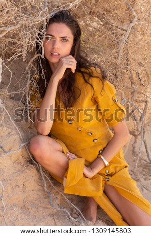 Summer vibes, High fashion shooting on steppe.