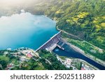 Summer view of the hydroelectric power station in the picturesque Perucac Lake area, Tara Park