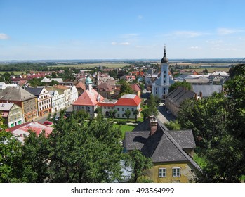 Summer View of Javornik Town from Jansky Hill (Jansky Vrch) Castle, Olomouc Region, Czech Republic/Summer View of Javornik Town