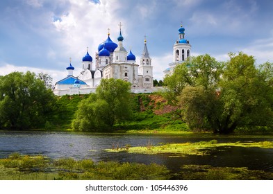 Summer view of nunnery. Bogolyubovo, Vladimir region, Golden Ring of Russia