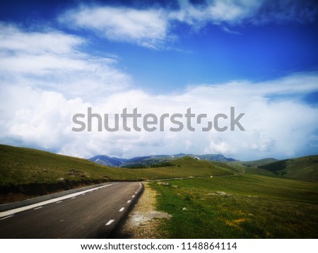 Similar – Image, Stock Photo Road to nowhere Field Hill