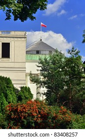 Summer View Of Polish Parliament Named Seym In Warsaw .