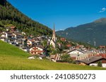 Summer view of the village of Trins in the Austrian Alps, Tyrol, Austria.