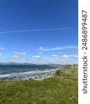 A summers day in the west of Ireland; Bertra beach near Westport county Mayo overlooked by Croagh Patrick