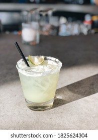 Summertime Margarita On The Rocks With Salt.