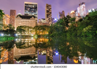 Summertime In New York City's Central Park At Night