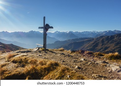 Summit Cross Mountains Zillertal Tirol Stock Photo 1200448753 ...