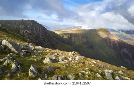 The summit of High Stile, Chapel Crags and Red Pike in the Autumn in the Lake District, UK. - Shutterstock ID 2184152507