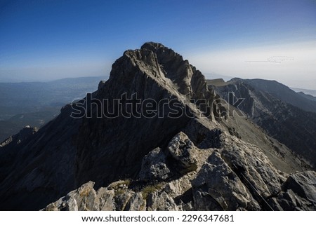 The summit of Mount Olympus in Greece in summer 