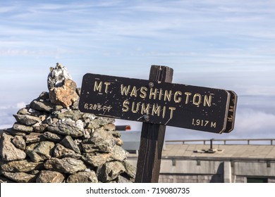 Summit Of Mount Washington In New Hampshire In Afternoon Light