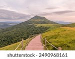 The summit of the Puy-de-Dôme mountain in Auvergne France