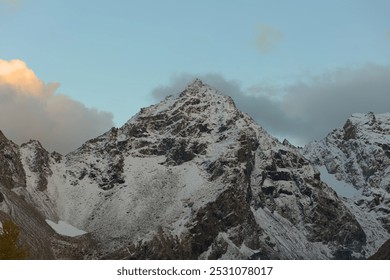 The summit of Pizzo Rachele in Val Ventina on the Rhaetian Alps. Snow-capped mountain - Powered by Shutterstock