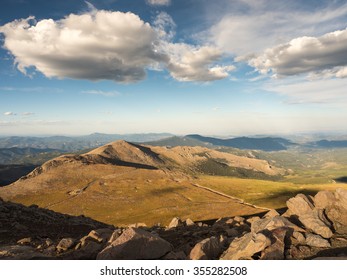 Summit view from the top of the Mt. Evans Scenic Byway in Colorado, USA.