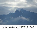 The summits La Maya and Becs de Bosson with morning clouds, Valais, Switzerland, September 2018
