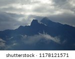 The summits La Maya and Becs de Bosson with morning clouds, Valais, Switzerland, September 2018