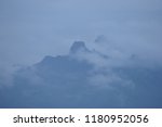 The summits La Maya and Becs de Bosson with morning clouds, Valais, Switzerland, September 2018