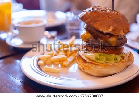 A sumptuous burger meal