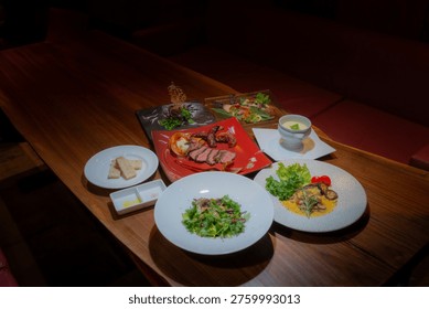 A sumptuous meal setting