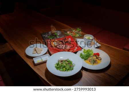 A sumptuous meal setting