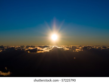 Sun above clouds