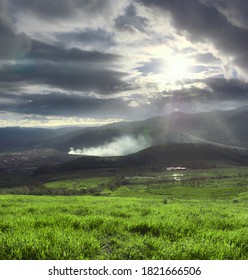 The Sun After Storm On Rural Landscape Of A Travel Of Sicily Tourism 