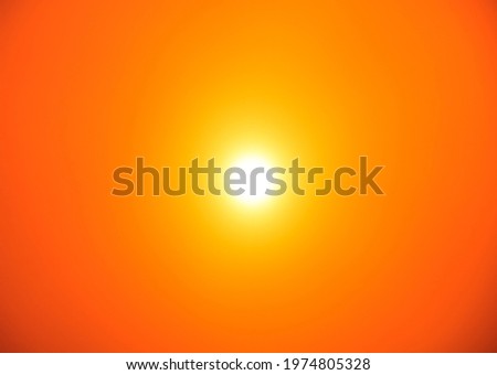 Sun background. Bright yellow orange Nature radial gradient texture for Design. Beautiful Sunset landscape. Natural sky Wallpaper or Web banner  