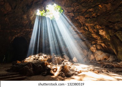 Sun Beam In Cave