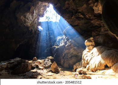 Sun Beam In Cave