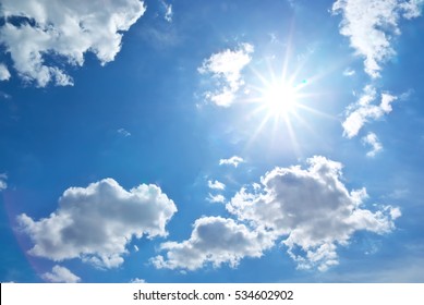 Sun behind the cloud. Nature composition.
