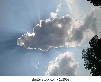 Sun Behind The Clouds In Chapel Hill, North Carolina