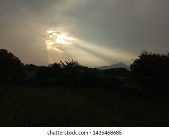 Sun behind clouds (rainy session)