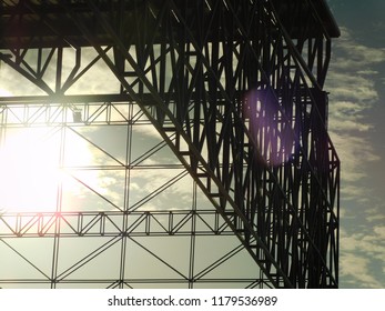Sun behind the structure