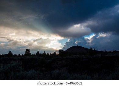 Sun breaking through clouds