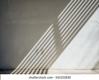 The Sun Is Casting Over The White Concrete Wall,sunshade Shadow