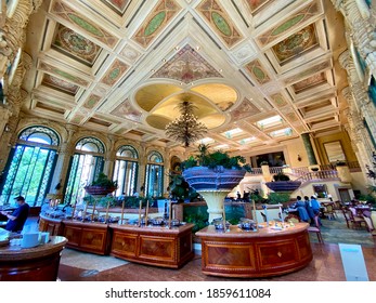 SUN CITY, SOUTH AFRICA - November 23, 2020: The Crystal Court Restaurant At The Palace Of The Lost City. The Palace Is The Flagship Hotel At Sun City, North West Province. 