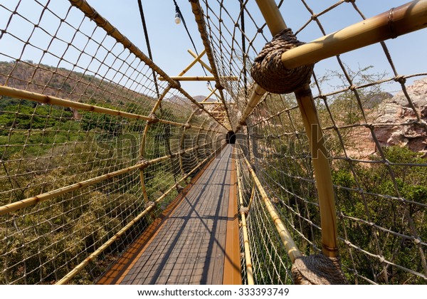 SUN CITY, SOUTH AFRICA - OCTOBER
29: Suspension rope bridge, entry to maze, one of tourist atraction
in luxury resort on 29 October in Sun City, South
Africa